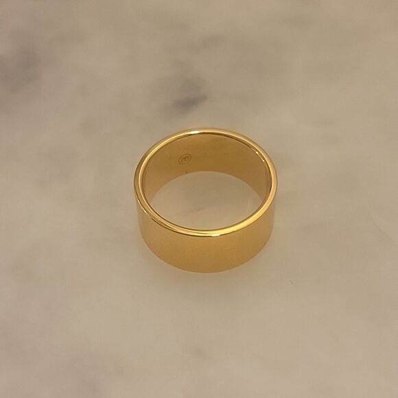 Wide cigar band Gorjana Gold plated Ring Sz 6 - Picture 6 of 10